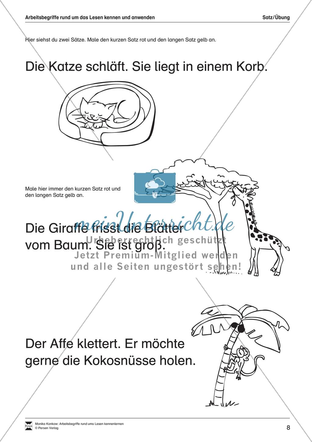 Leseerwerb: Arbeitsbegriffe zum Thema Lesen Preview 9