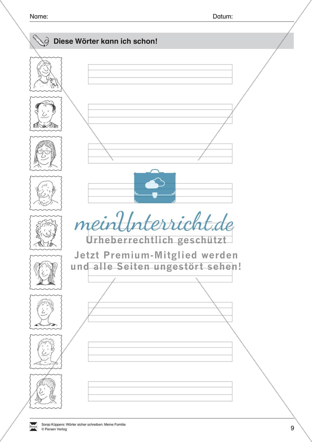 Wortschatzarbeit: Meine Familie Preview 10