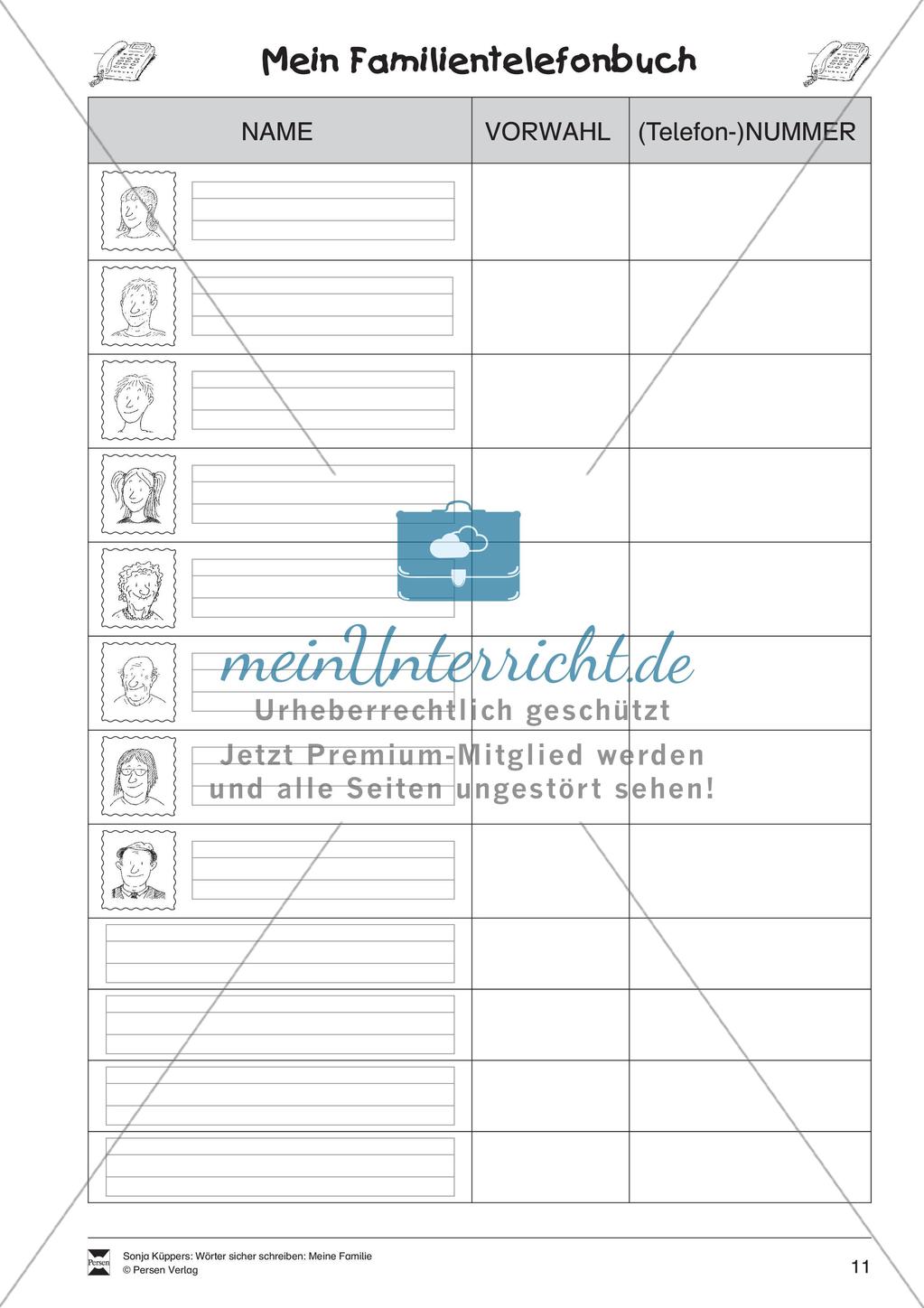 Wortschatzarbeit: Meine Familie Preview 12