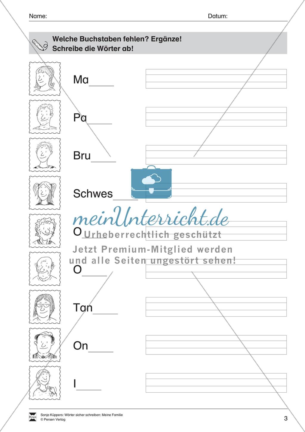 Wortschatzarbeit: Meine Familie Preview 4