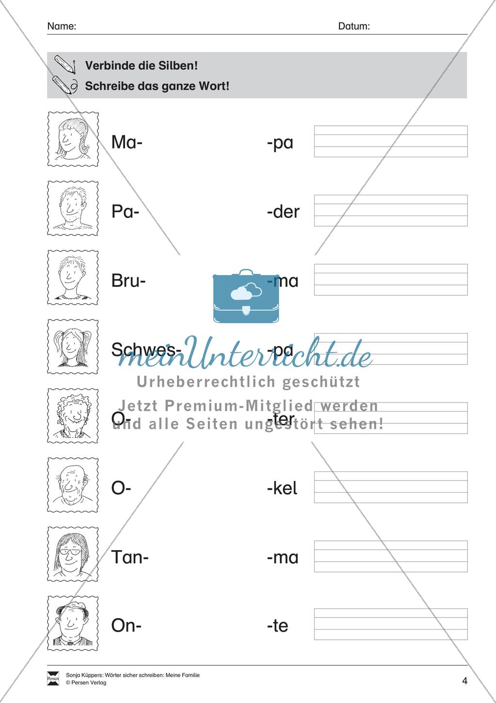 Wortschatzarbeit: Meine Familie Preview 5