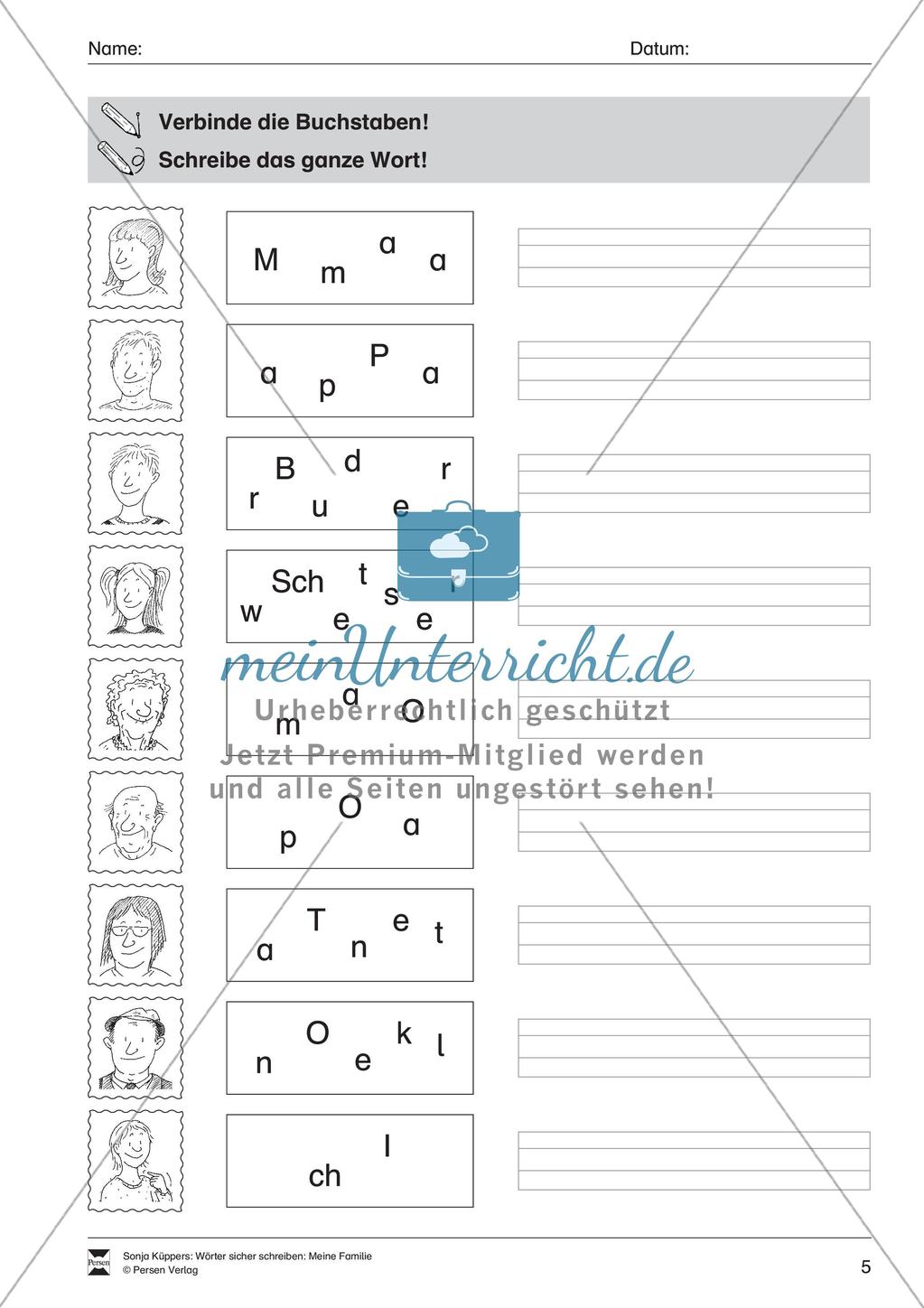 Wortschatzarbeit: Meine Familie Preview 6