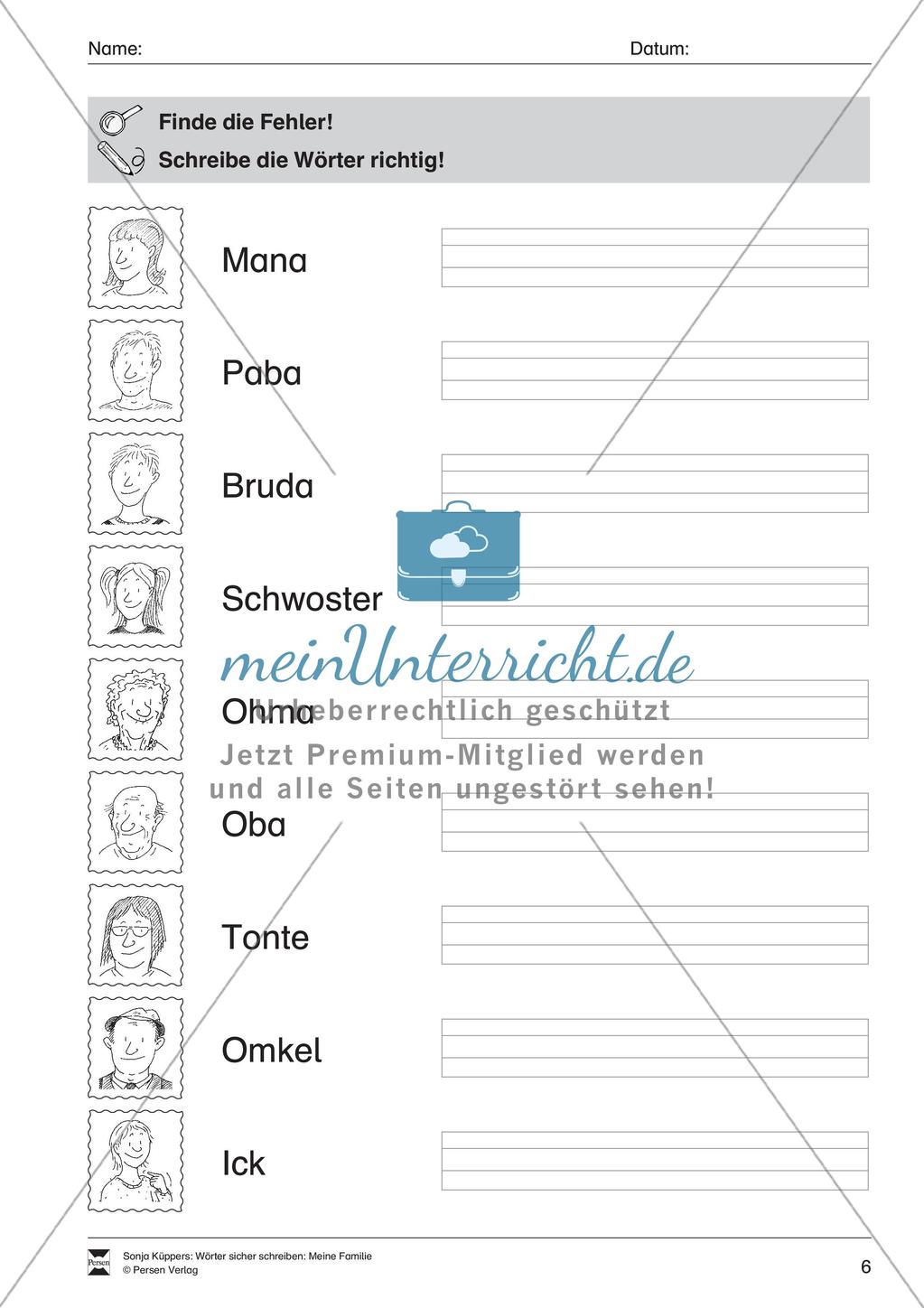 Wortschatzarbeit: Meine Familie Preview 7