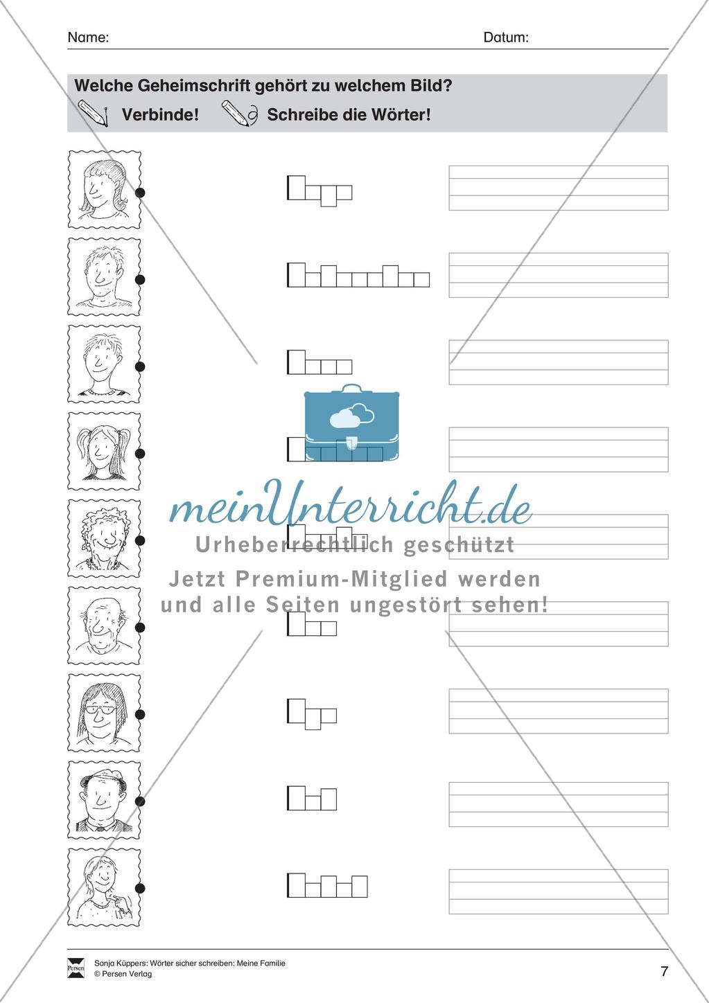 Wortschatzarbeit: Meine Familie Preview 8