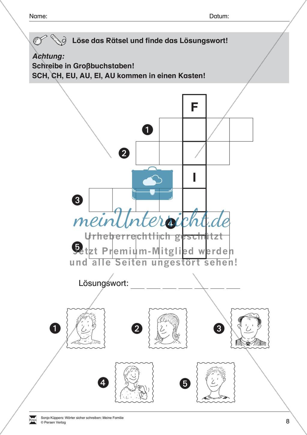Wortschatzarbeit: Meine Familie Preview 9