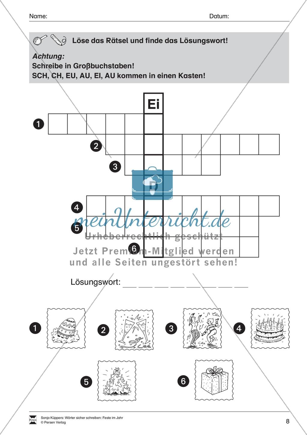 Wortschatzarbeit: Feste im Jahr Preview 9