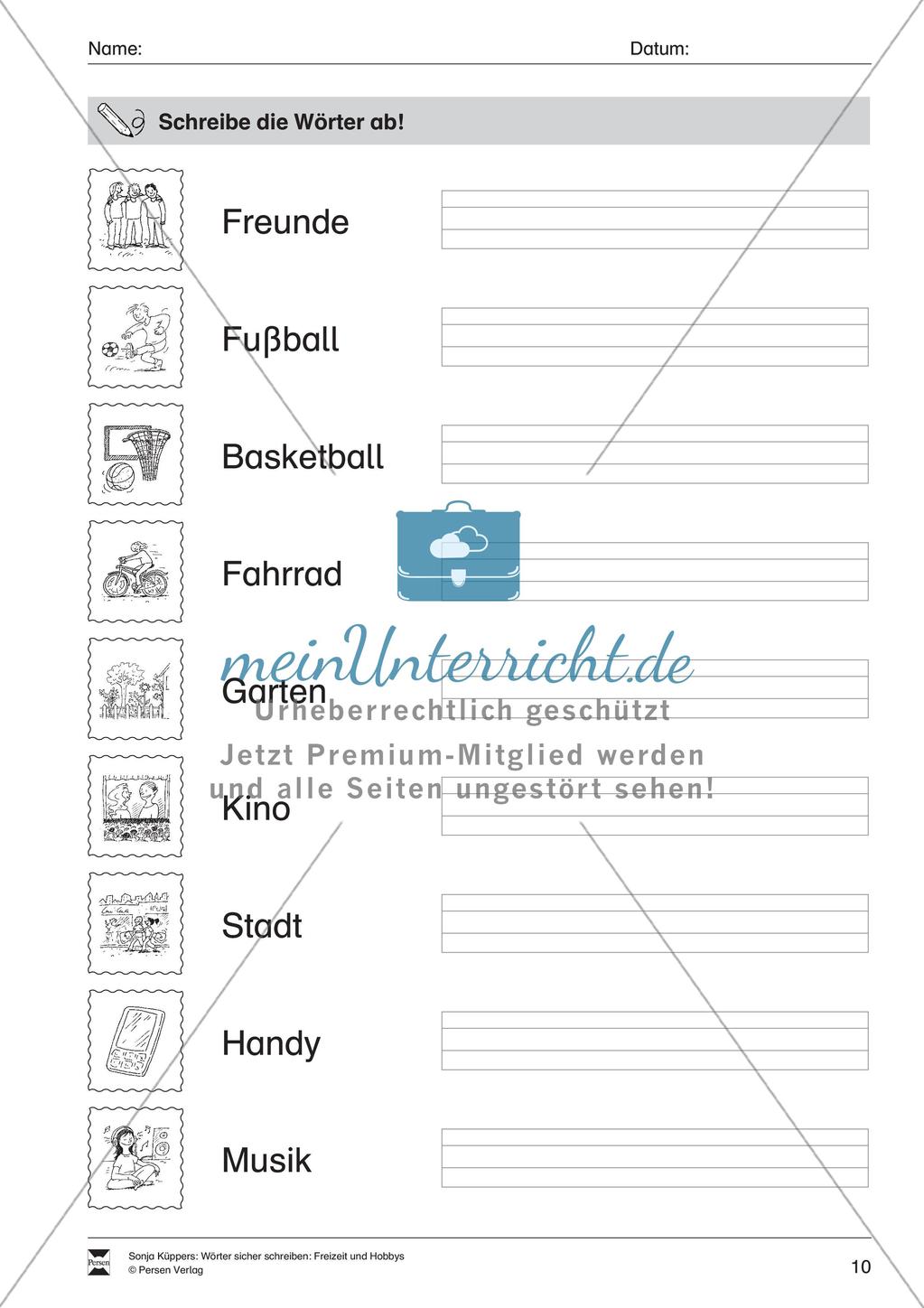 Wortschatzarbeit: Freizeit und Hobbys Preview 11