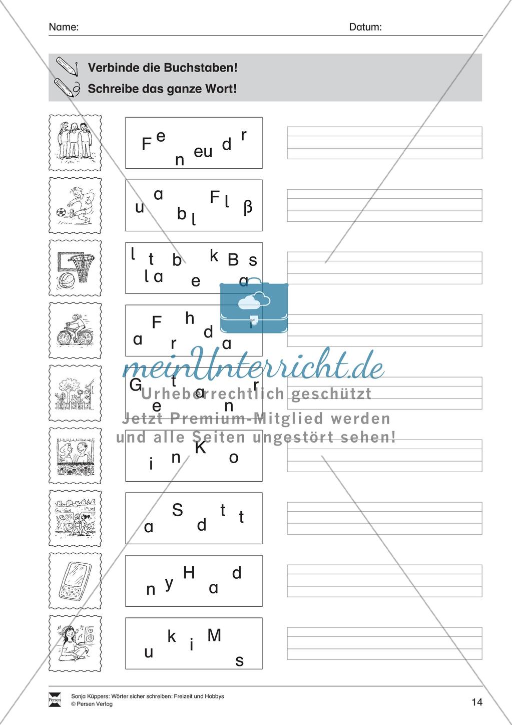 Wortschatzarbeit: Freizeit und Hobbys Preview 15