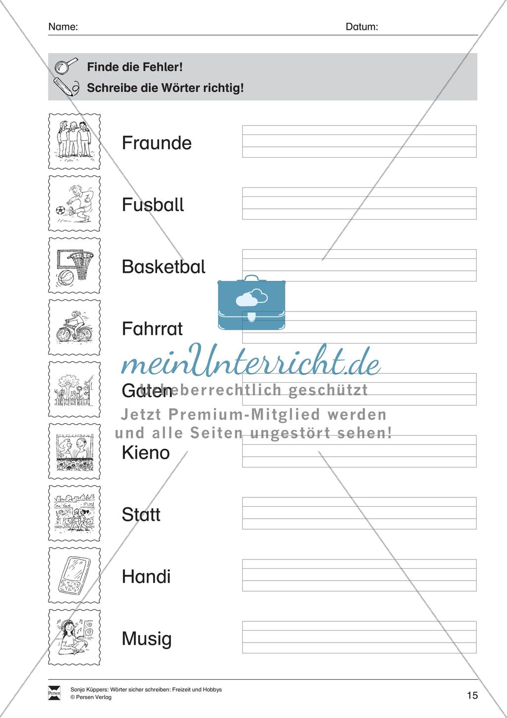 Wortschatzarbeit: Freizeit und Hobbys Preview 16