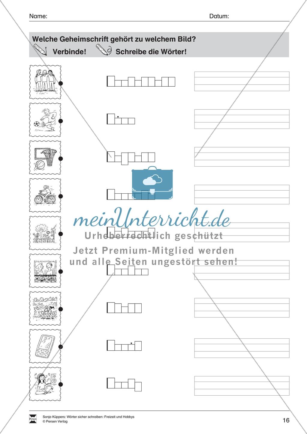Wortschatzarbeit: Freizeit und Hobbys Preview 17