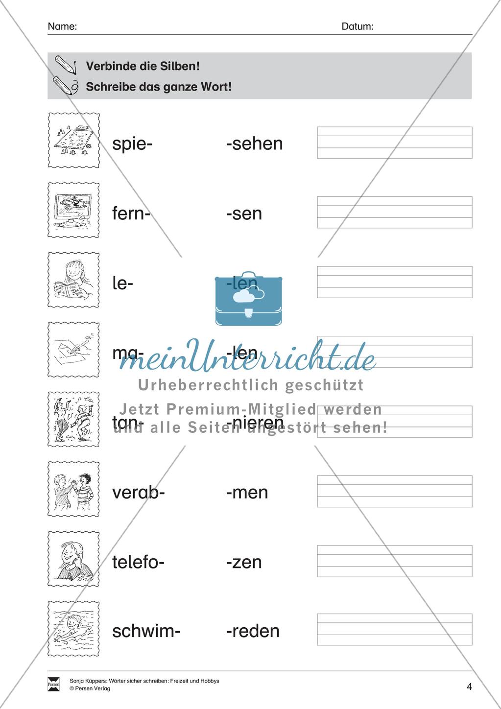 Wortschatzarbeit: Freizeit und Hobbys Preview 5