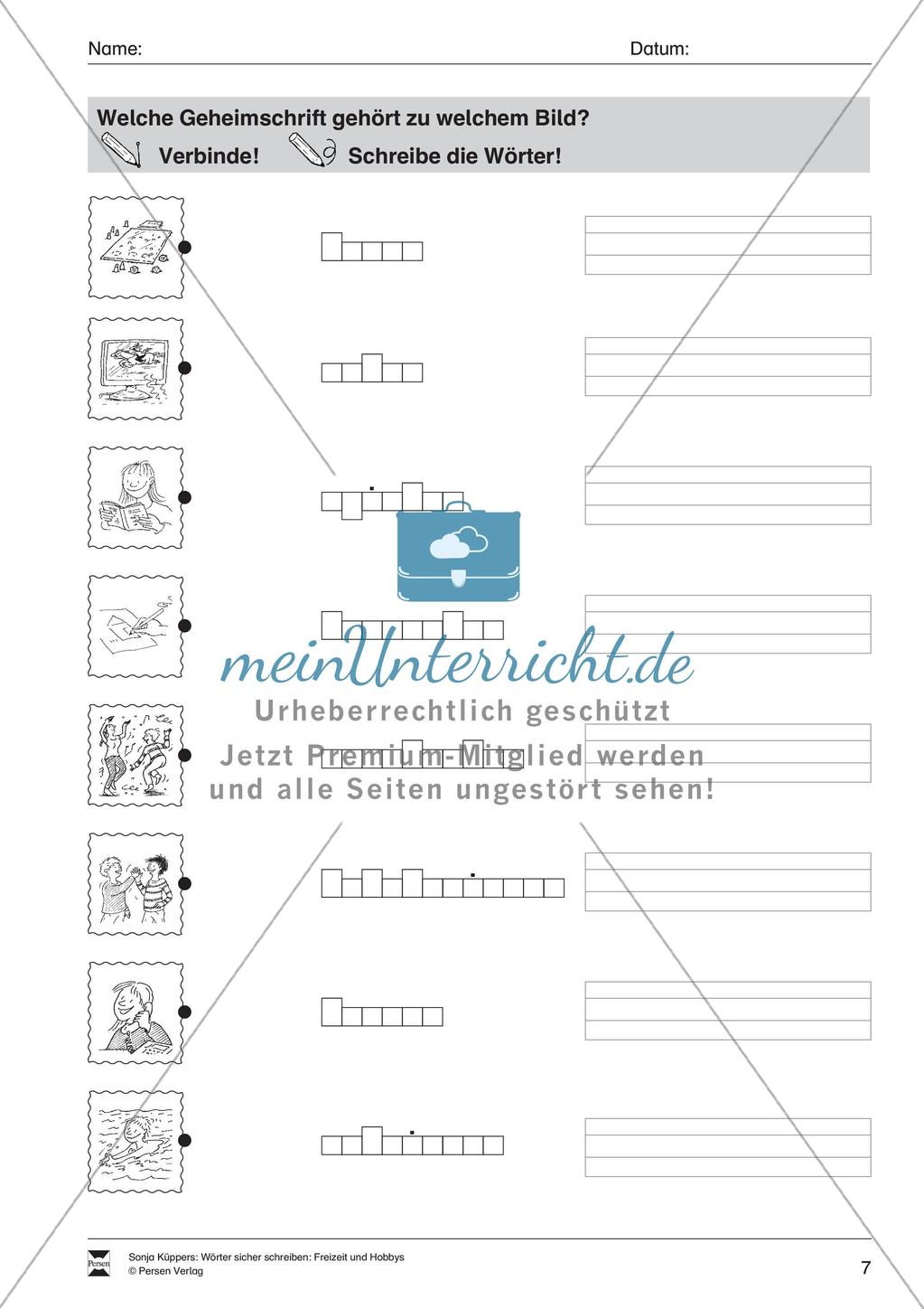 Wortschatzarbeit: Freizeit und Hobbys Preview 8