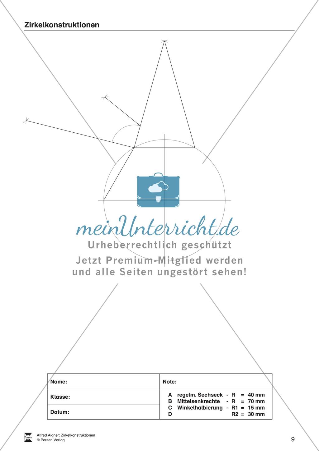 Übungen zum Technischen Zeichnen: Zirkelkonstruktionen Preview 11
