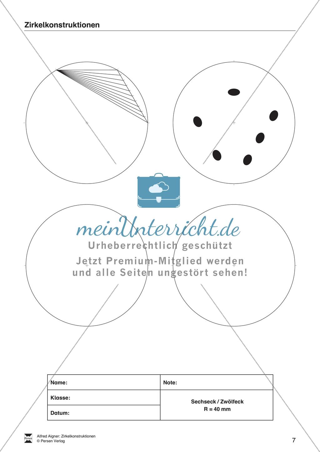 Übungen zum Technischen Zeichnen: Zirkelkonstruktionen Preview 9