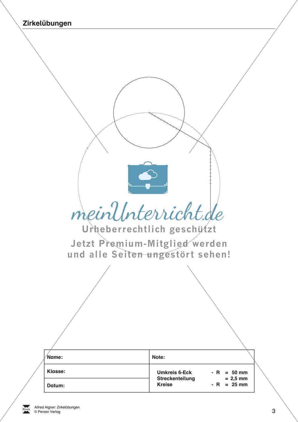 Übungen zum Technischen Zeichnen: Zirkelübungen Preview 5