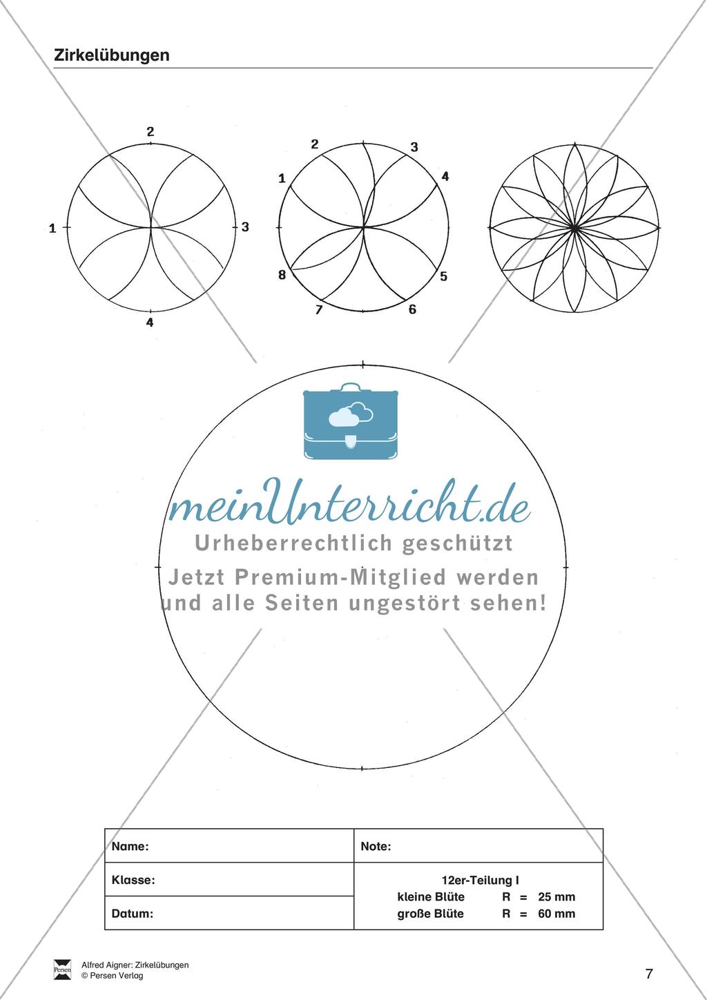Übungen zum Technischen Zeichnen: Zirkelübungen Preview 9