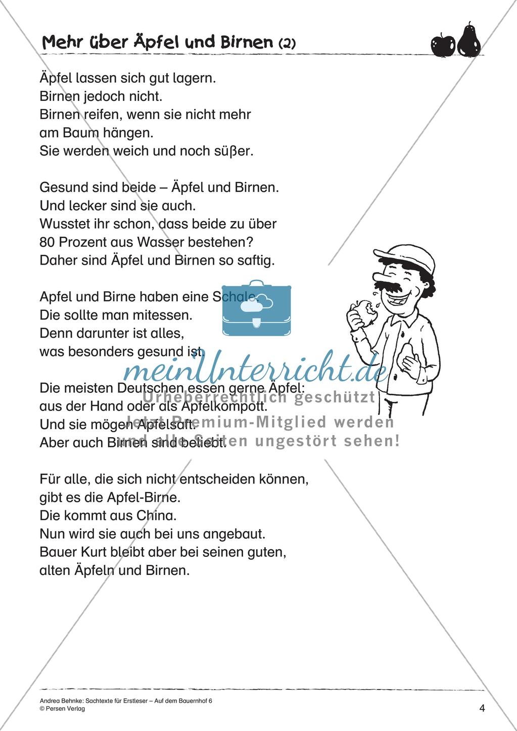 Sachtexte für Erstleser: Äpfel und Birnen Preview 6
