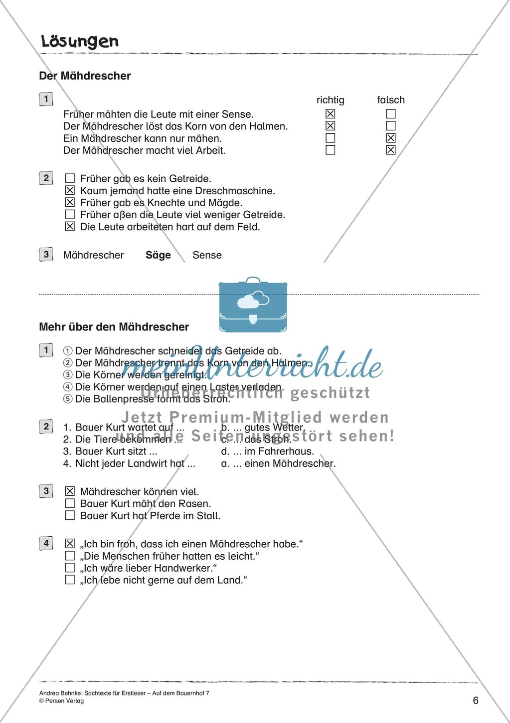 Sachtexte für Erstleser: Mähdrescher Preview 8