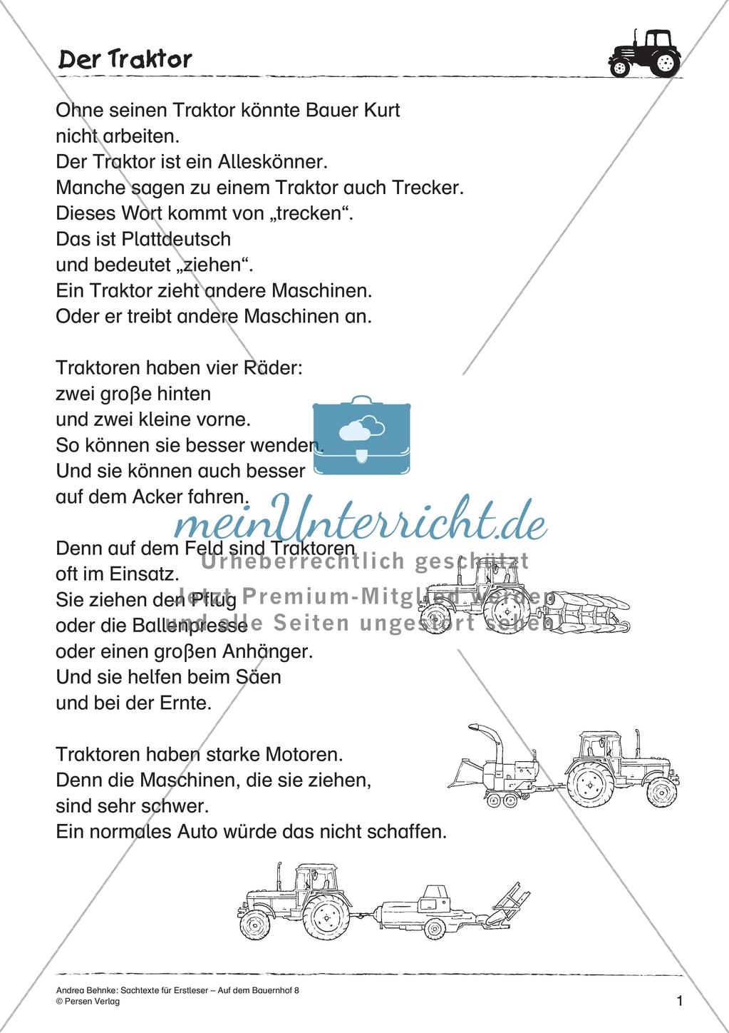 Sachtexte für Erstleser: Traktor Preview 3