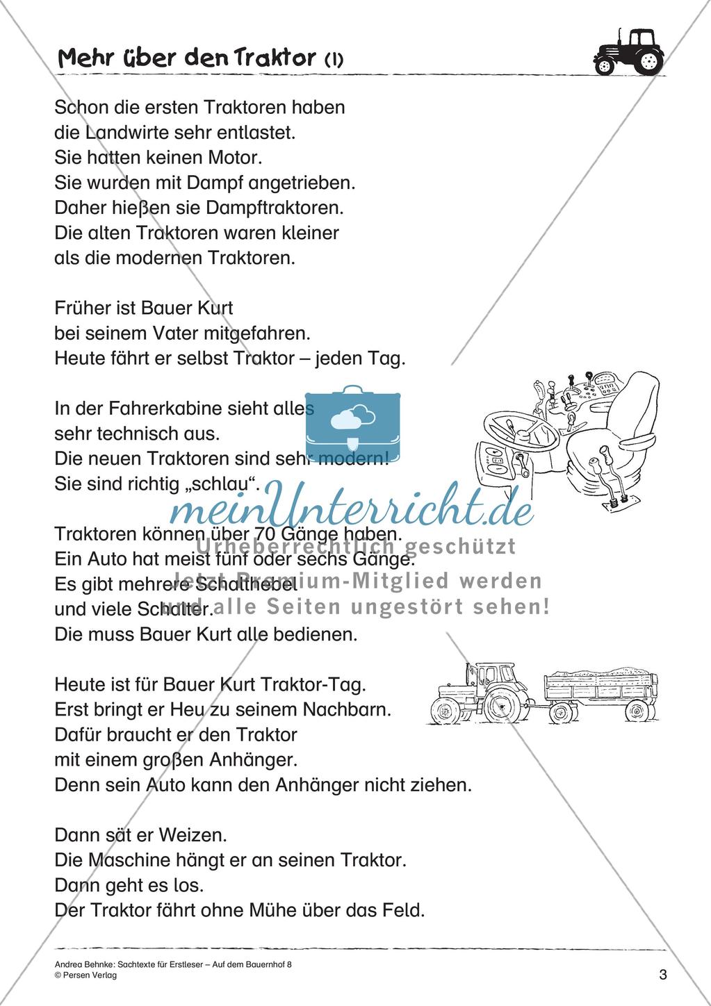 Sachtexte für Erstleser: Traktor Preview 5