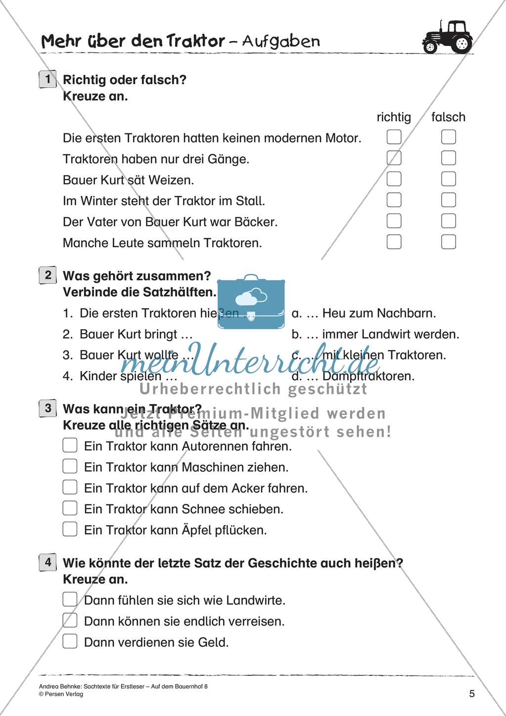 Sachtexte für Erstleser: Traktor Preview 7