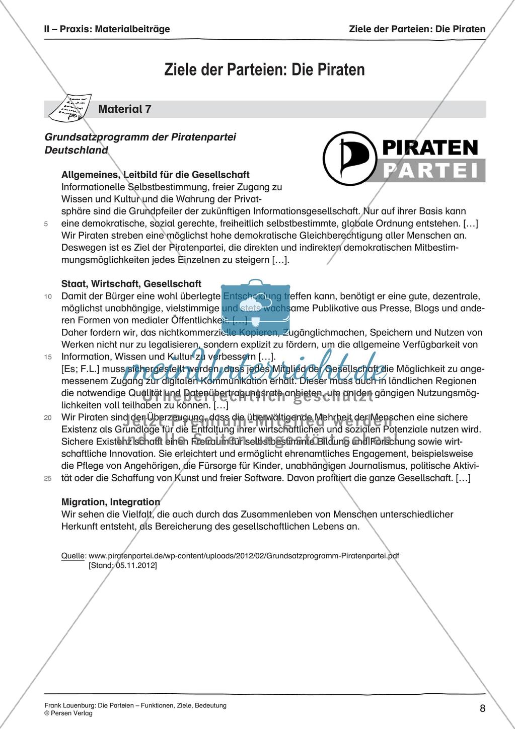 Die Parteien: Funktionen, Ziele, Bedeutung Preview 10