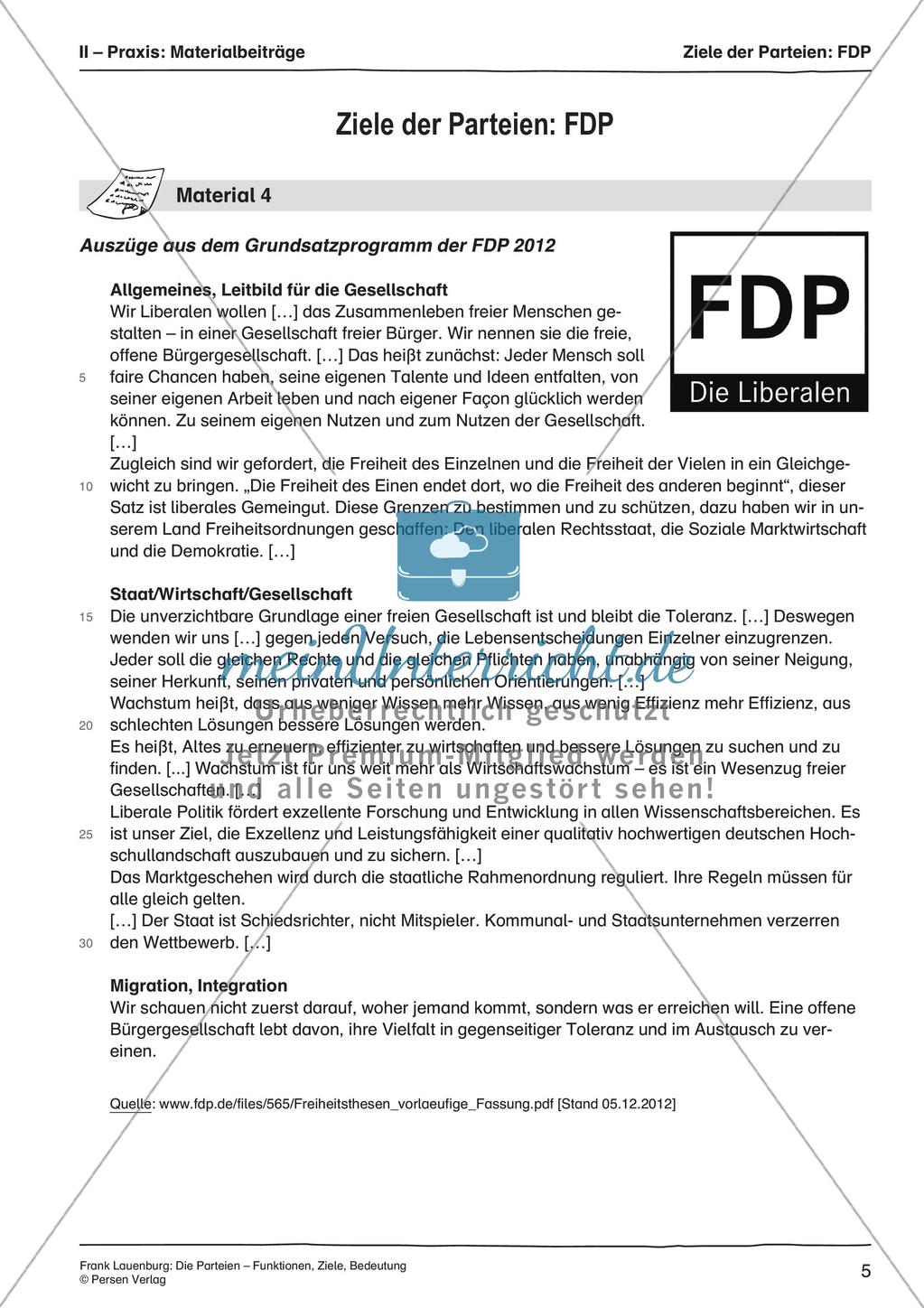 Die Parteien: Funktionen, Ziele, Bedeutung Preview 7