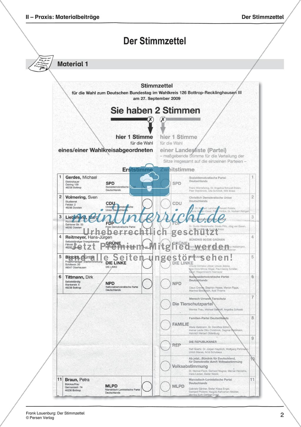 Bundestagswahl: Der Stimmzettel Preview 4