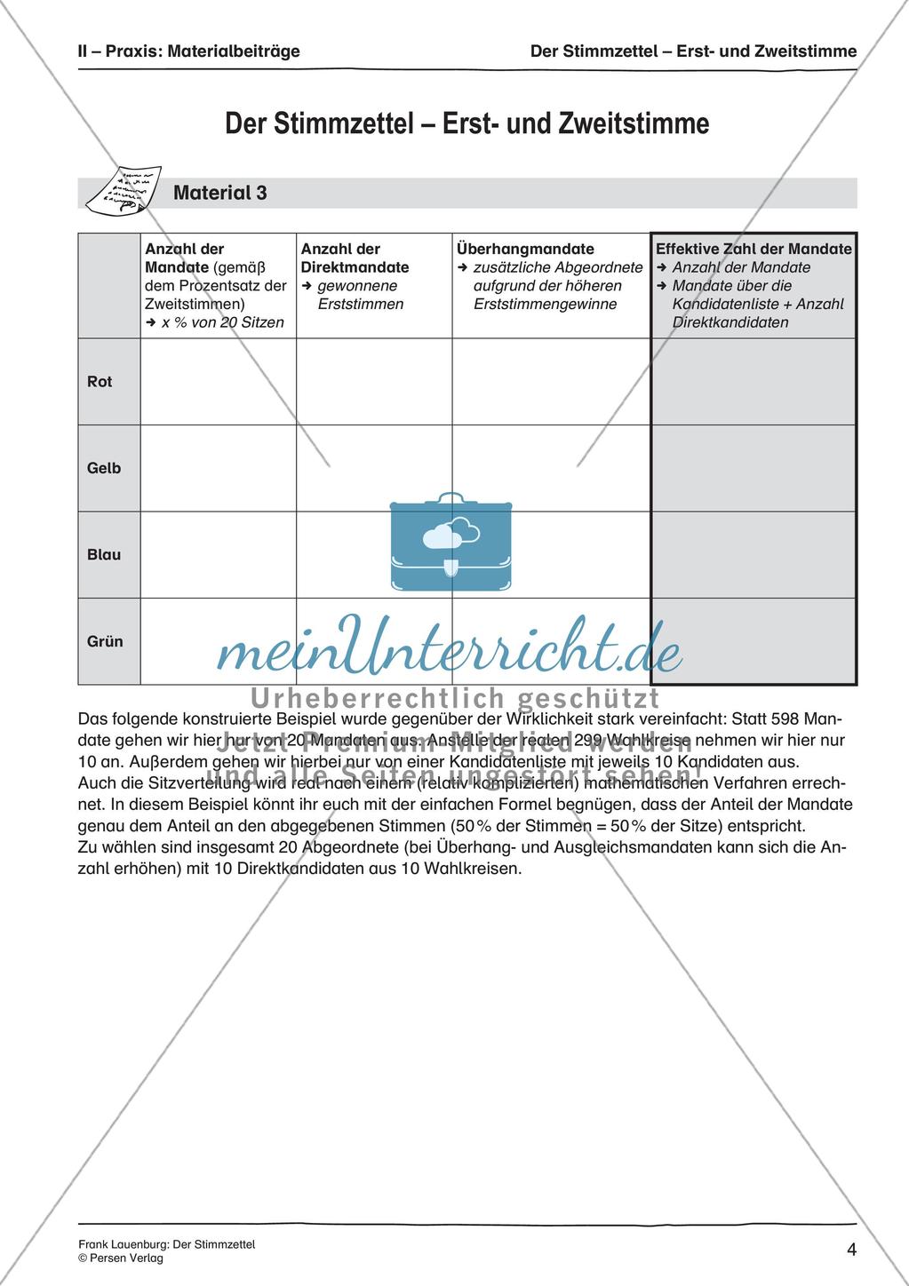 Bundestagswahl: Der Stimmzettel Preview 6