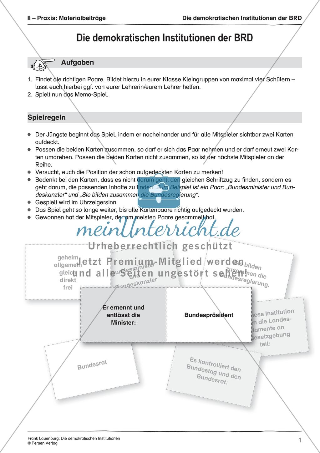 Die demokratischen Institutionen Preview 3