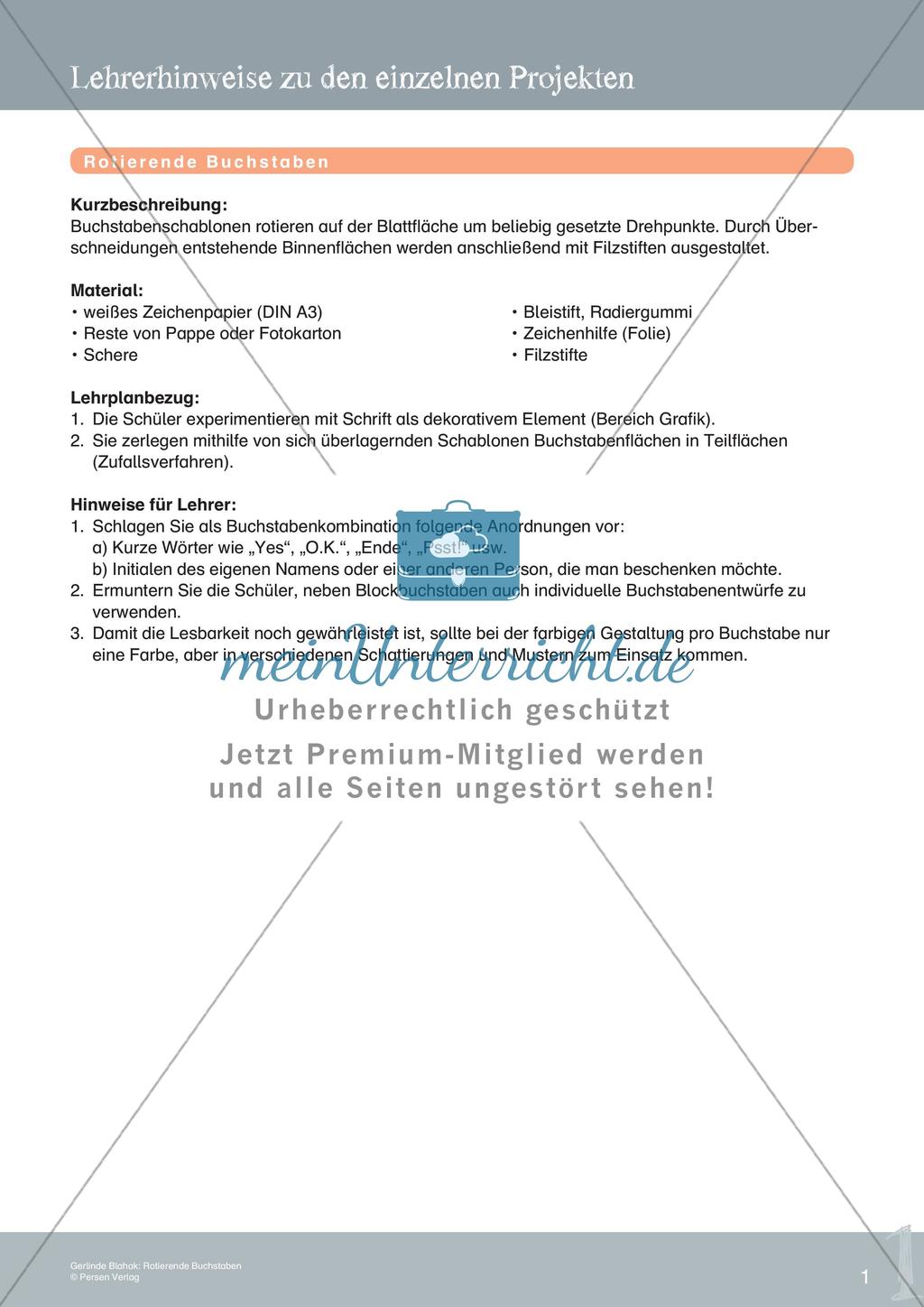 Künstlerische Miniprojekte: Rotierende Buchstaben Preview 3