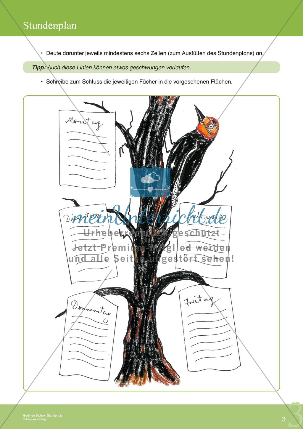Künstlerische Miniprojekte: Stundenplan Preview 5