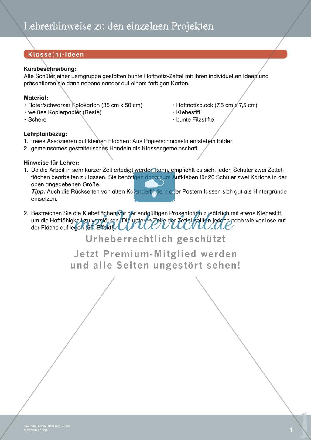 Künstlerische Miniprojekte: Klasse(n)-Ideen Preview 3