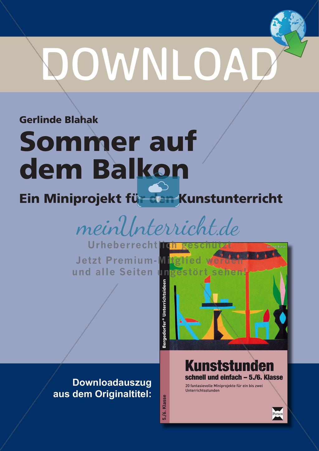 Künstlerische Miniprojekte: Sommer auf dem Balkon Preview 1