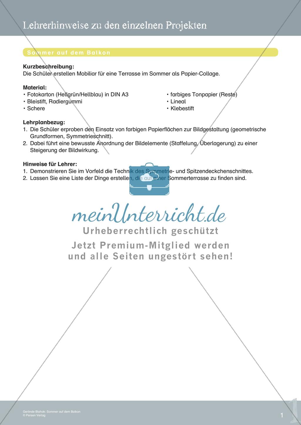 Künstlerische Miniprojekte: Sommer auf dem Balkon Preview 3