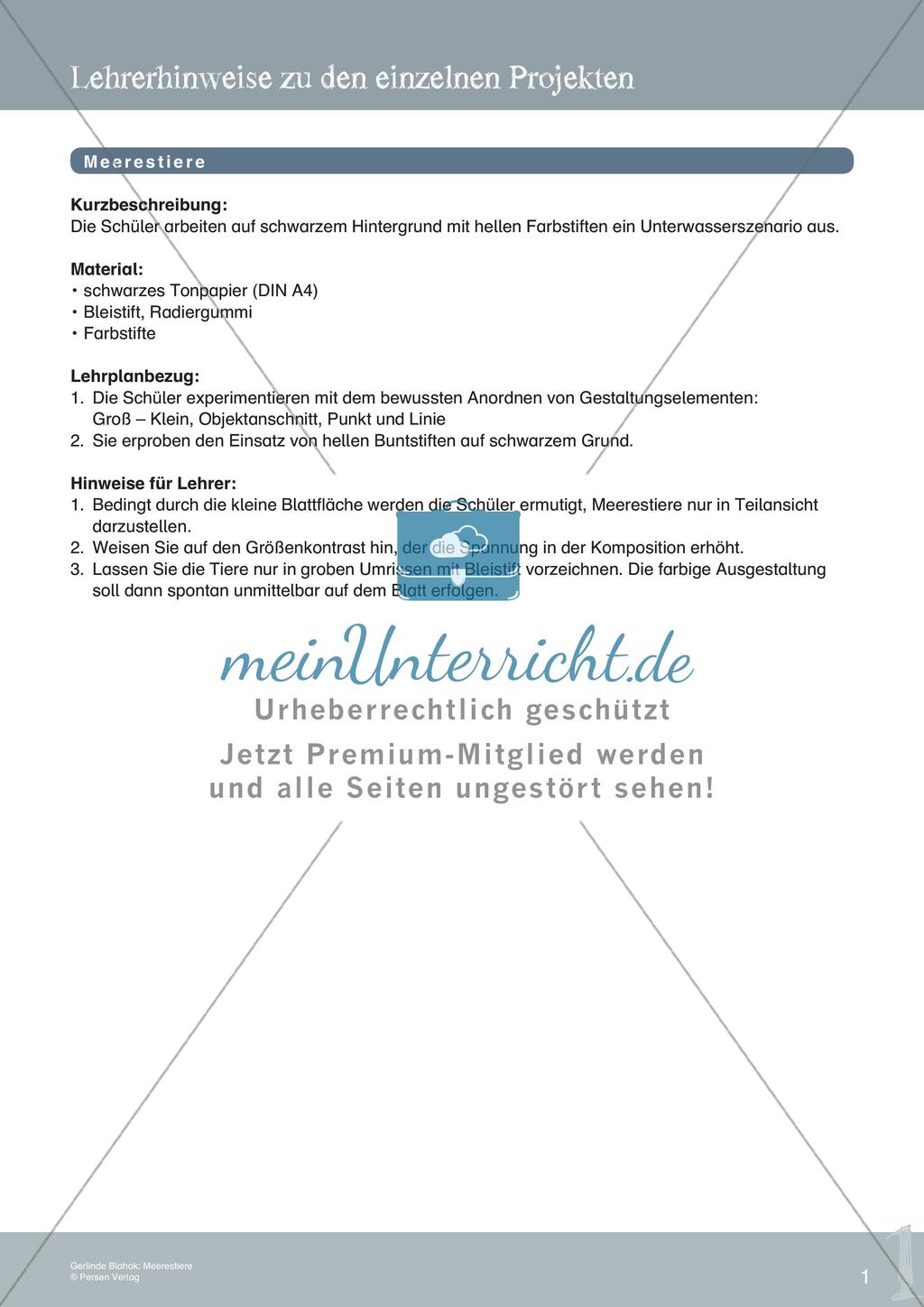 Künstlerische Miniprojekte: Meerestiere Preview 3