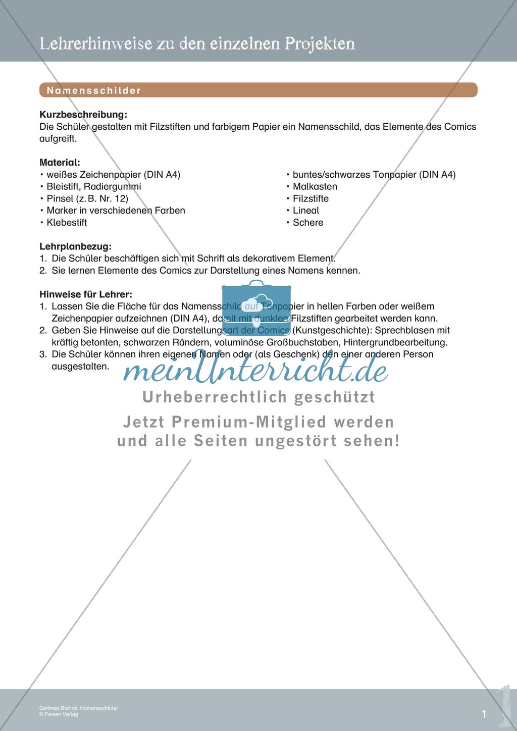 Künstlerische Miniprojekte: Namensschilder Preview 3