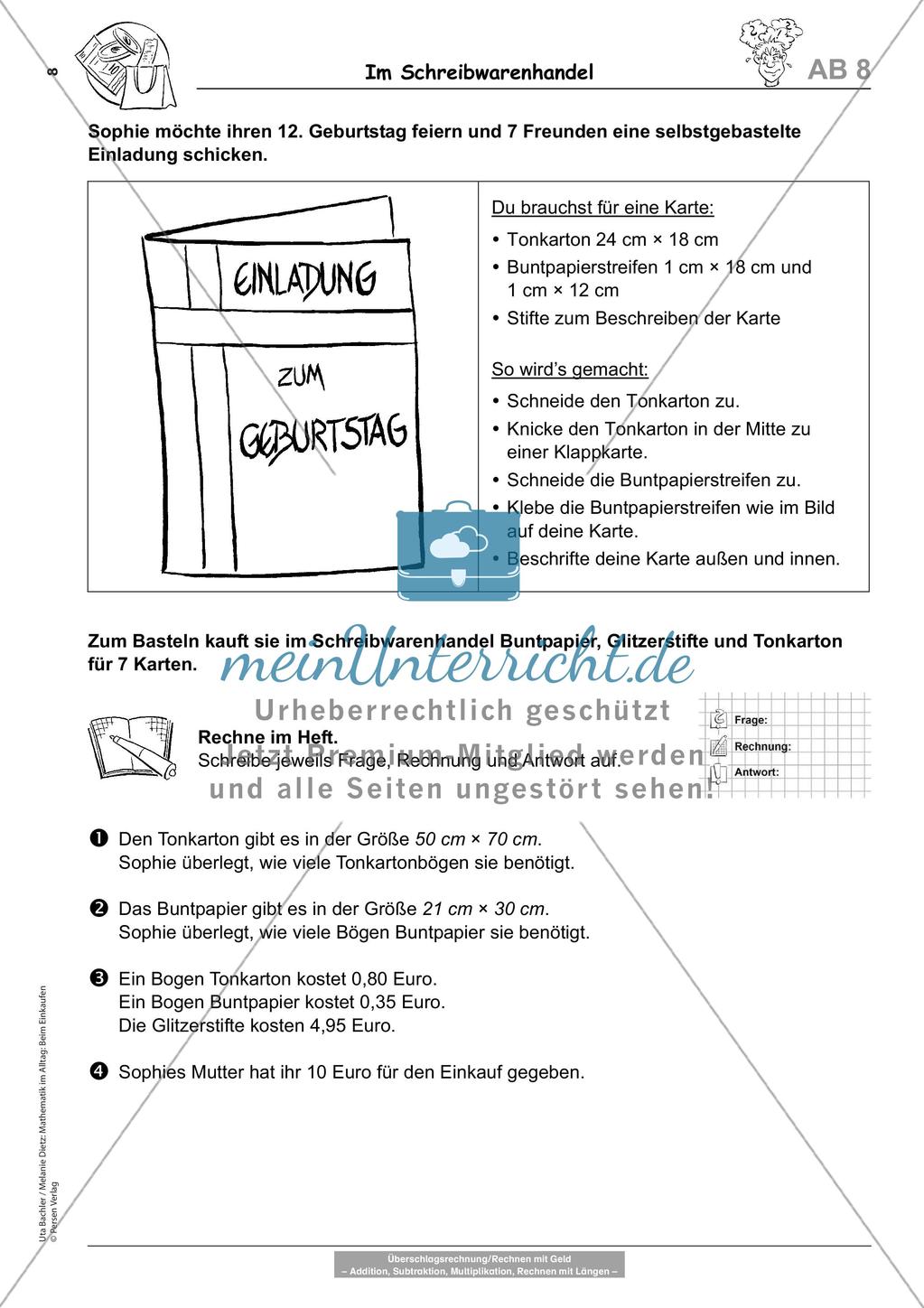 Sachaufgaben: Beim Einkaufen Preview 10