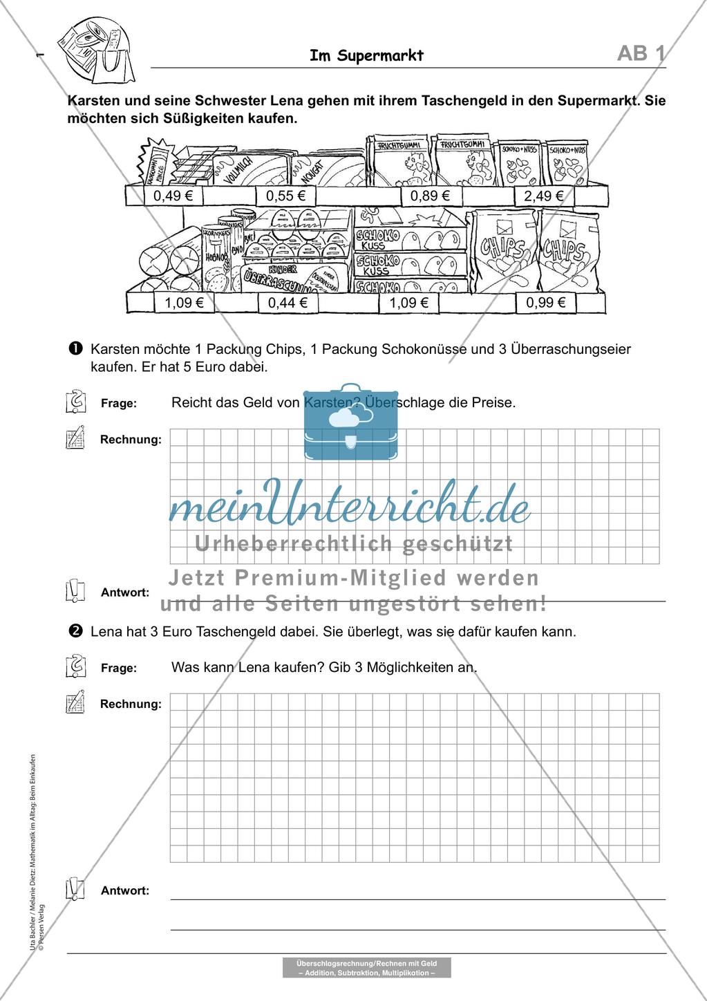 Sachaufgaben: Beim Einkaufen Preview 3
