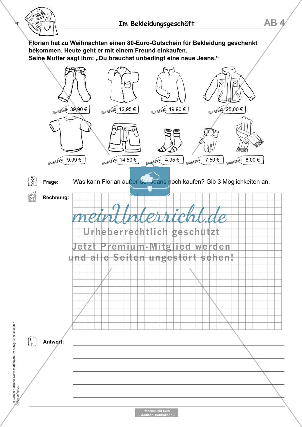 Sachaufgaben: Beim Einkaufen Preview 6