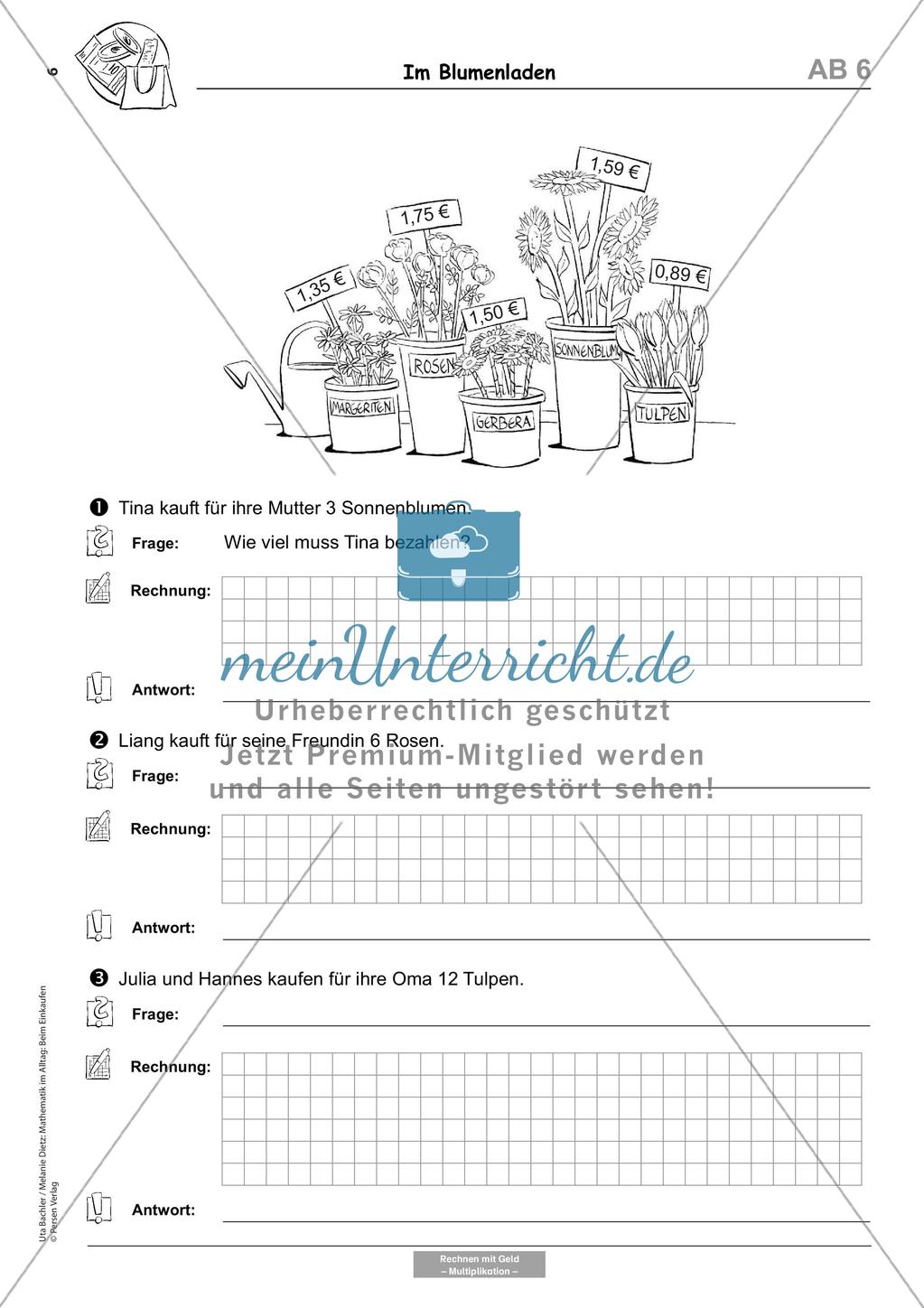 Sachaufgaben: Beim Einkaufen Preview 8