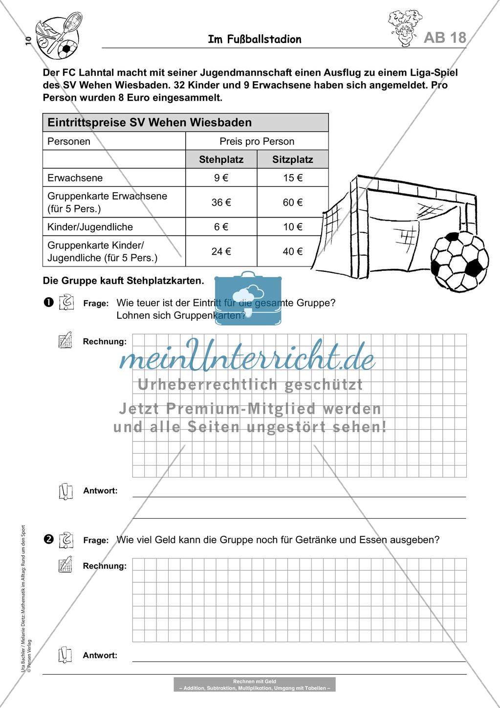 Sachaufgaben rund um den Sport Preview 12
