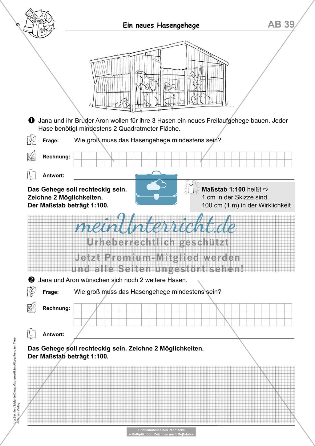 Sachaufgaben rund um Tiere Preview 11