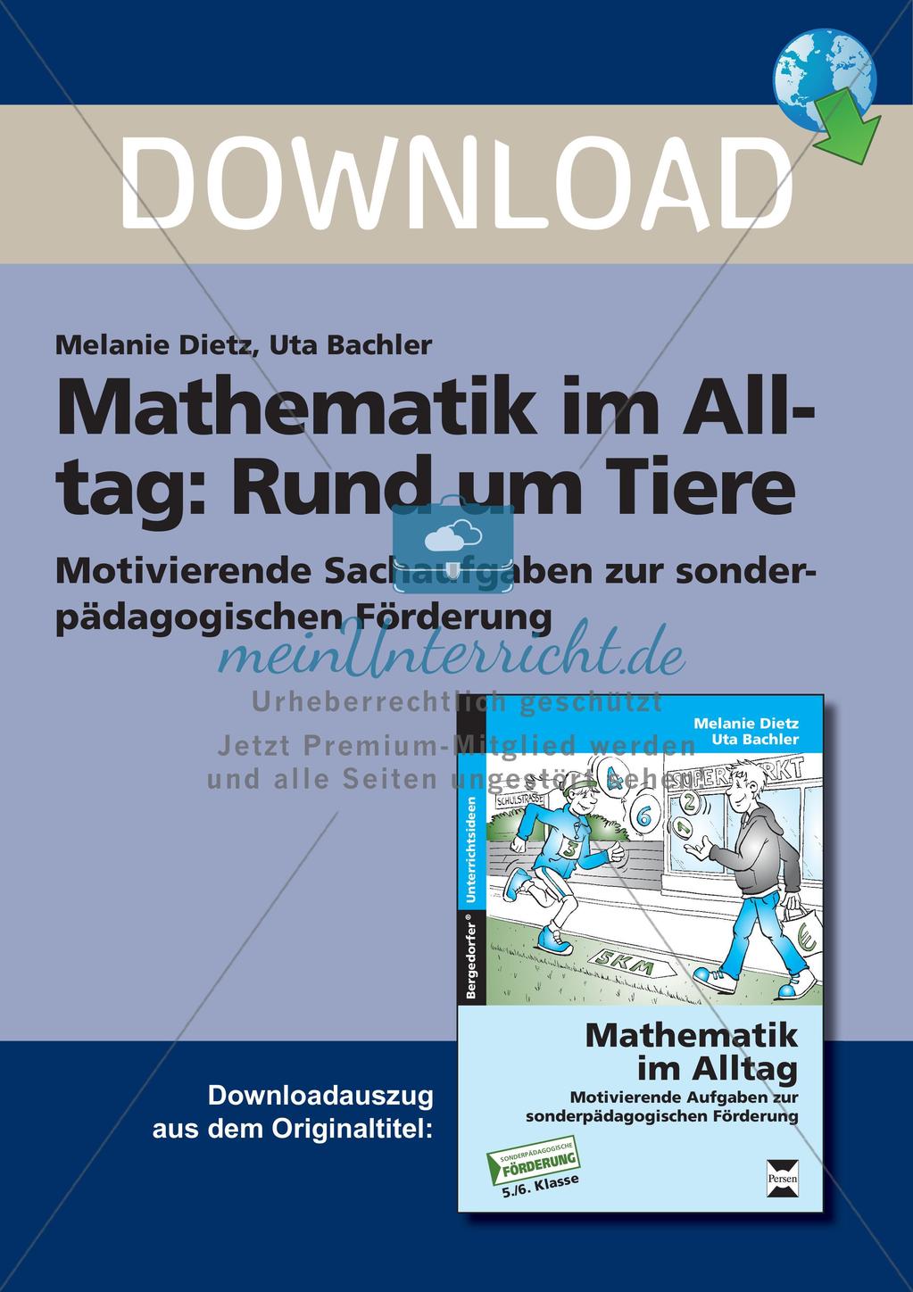 Sachaufgaben rund um Tiere Preview 1