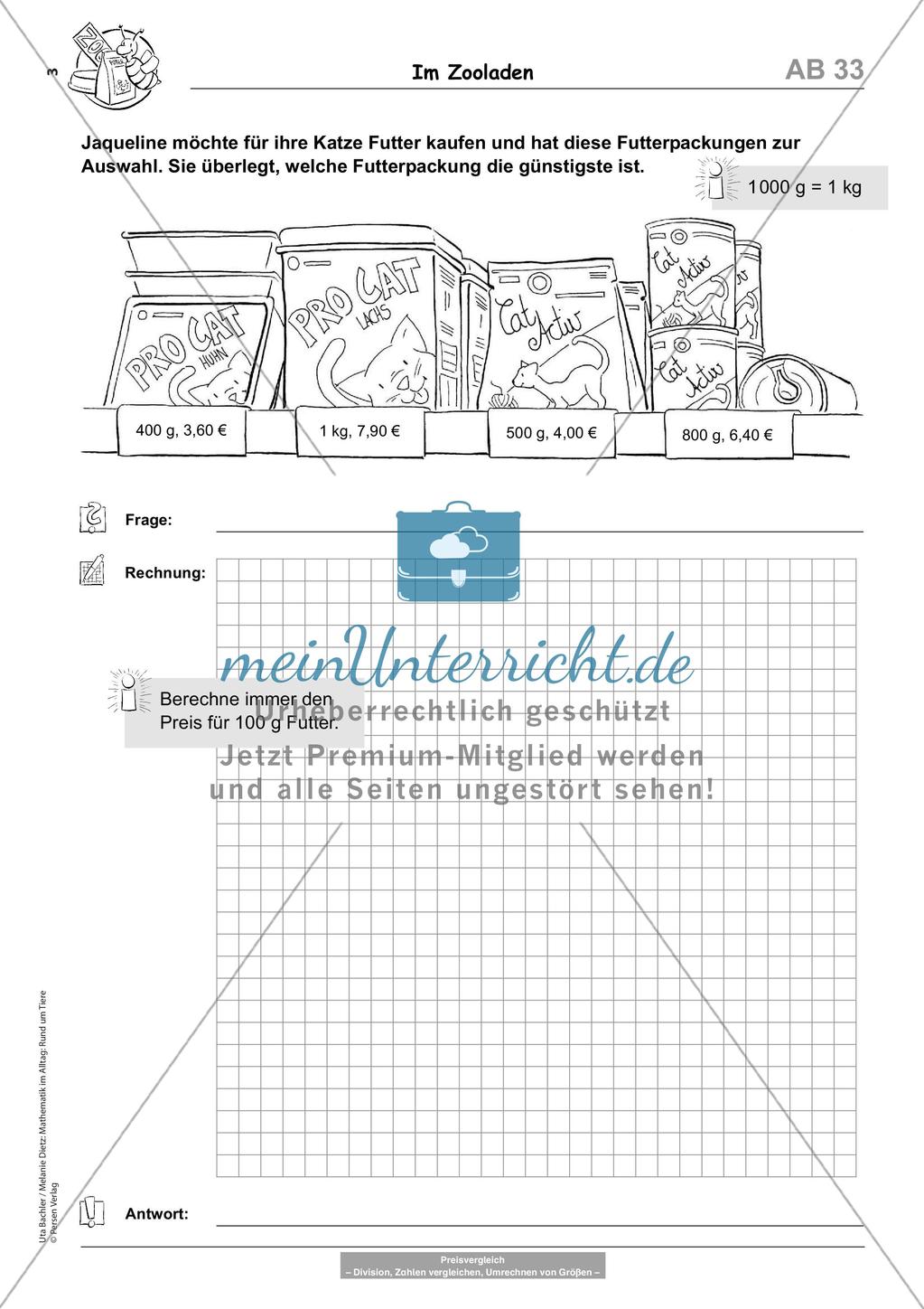 Sachaufgaben rund um Tiere Preview 5