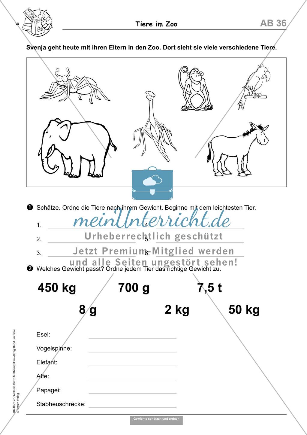 Sachaufgaben rund um Tiere Preview 8