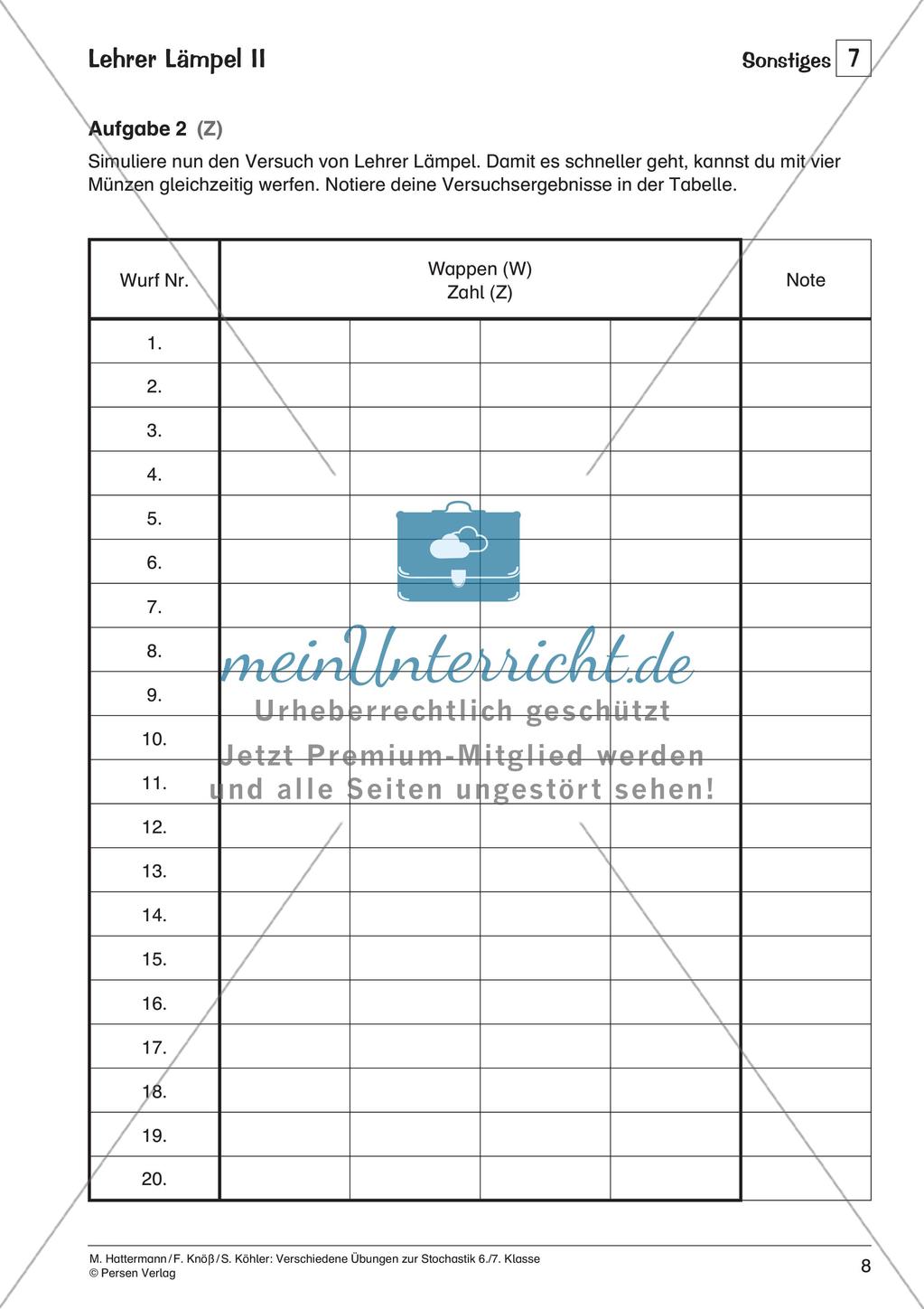 Verschiedene Übungen zur Stochastik Preview 10