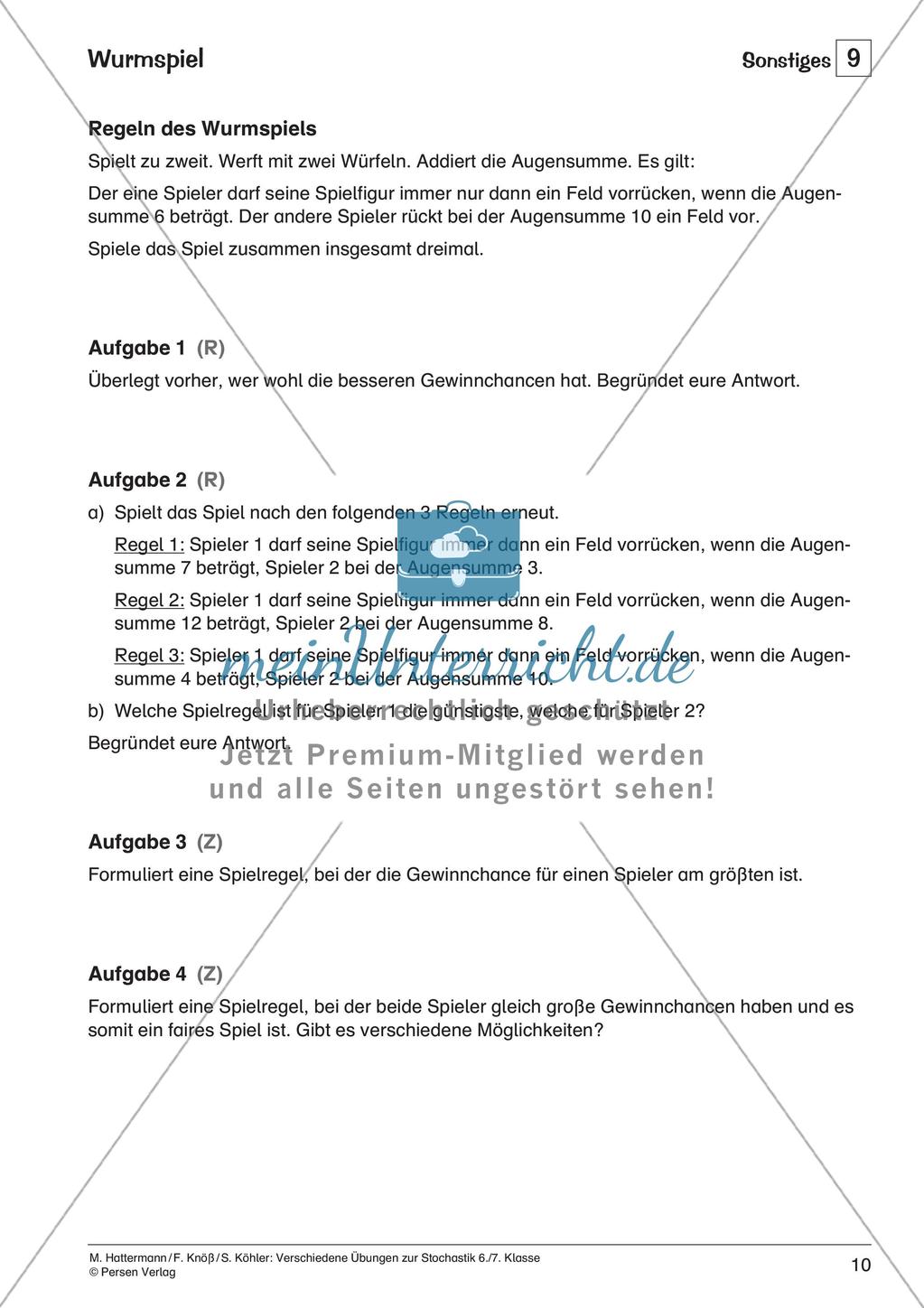 Verschiedene Übungen zur Stochastik Preview 12