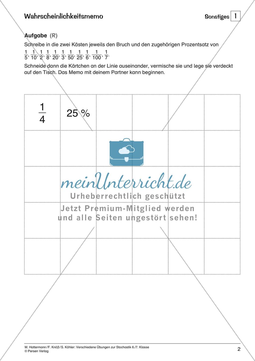 Verschiedene Übungen zur Stochastik Preview 4
