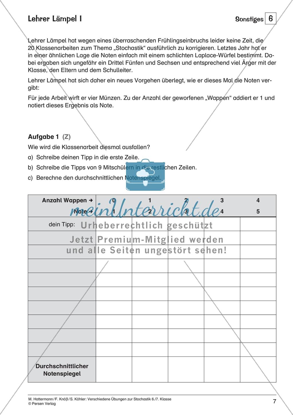 Verschiedene Übungen zur Stochastik Preview 9